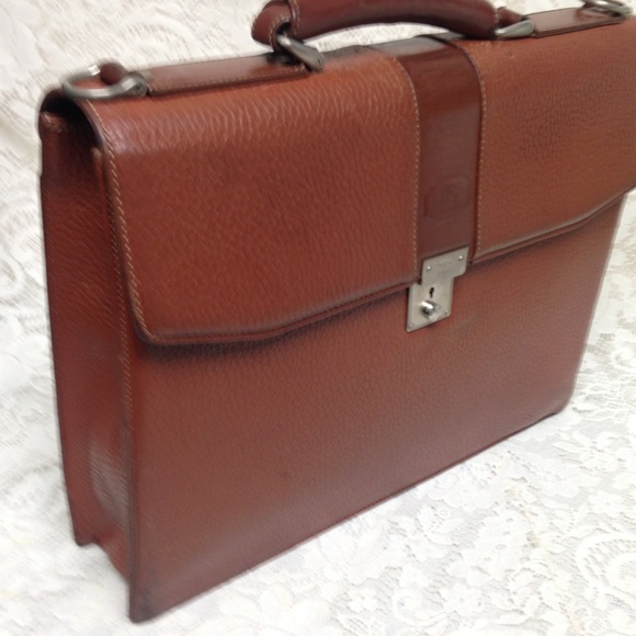 Authentic Burberrry, Brown Leather Large Briefcase - Picture 2 of 13